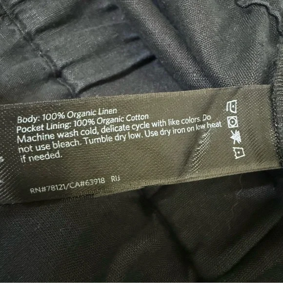 Eileen Fisher Organic Linen Drawstring Shorts Black Size Large - Picture 7 of 12